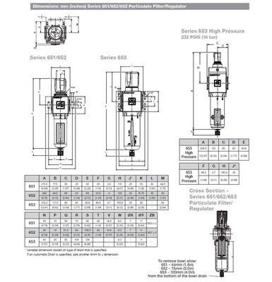 8653APBP6FA00GN NUMATICS/AVENTICS PARTICULATE FILTER/REGULATOR 653 SERIES 1" NPT, 5MIC, 7-125PSI, PB W/BG, SEMI AD, LP PSI GAUGE